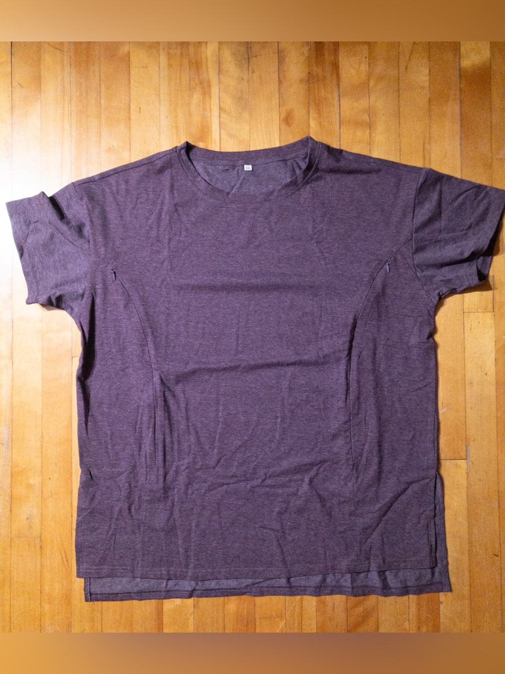 Nursing Tee - Crewneck Short Sleeve Tee in Heather Plum